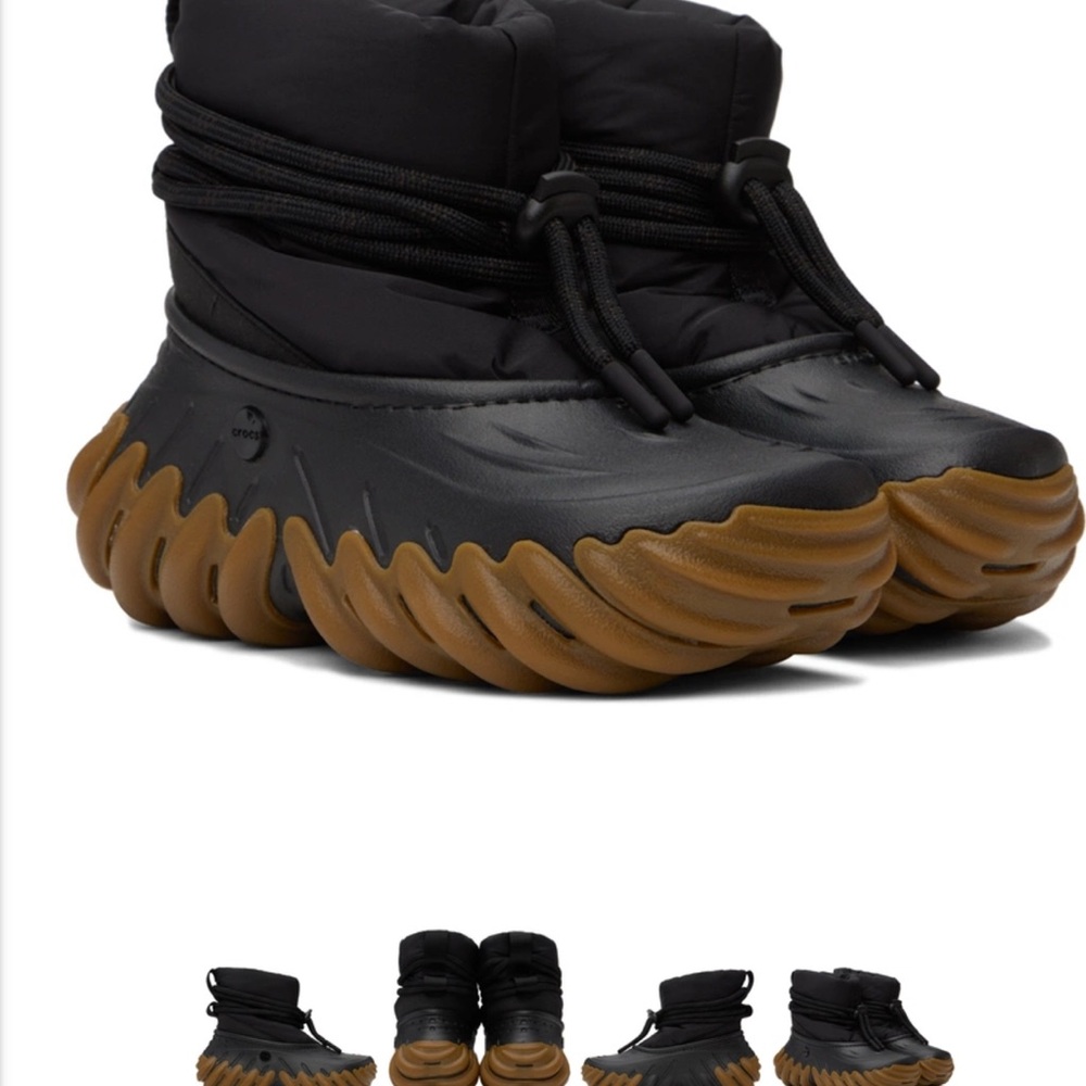 CROCS Black and Brown Men's Boots size men 10 women 12